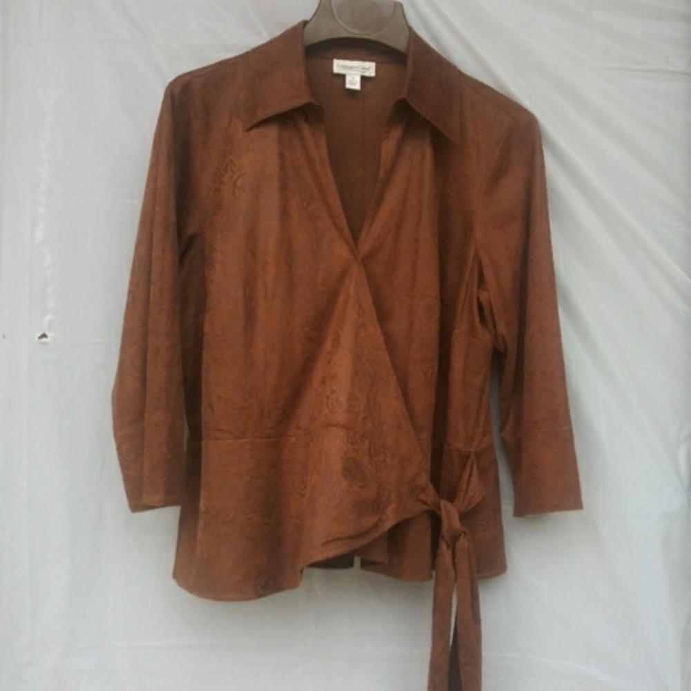 Coldwater Creek Cross Cross top Size M